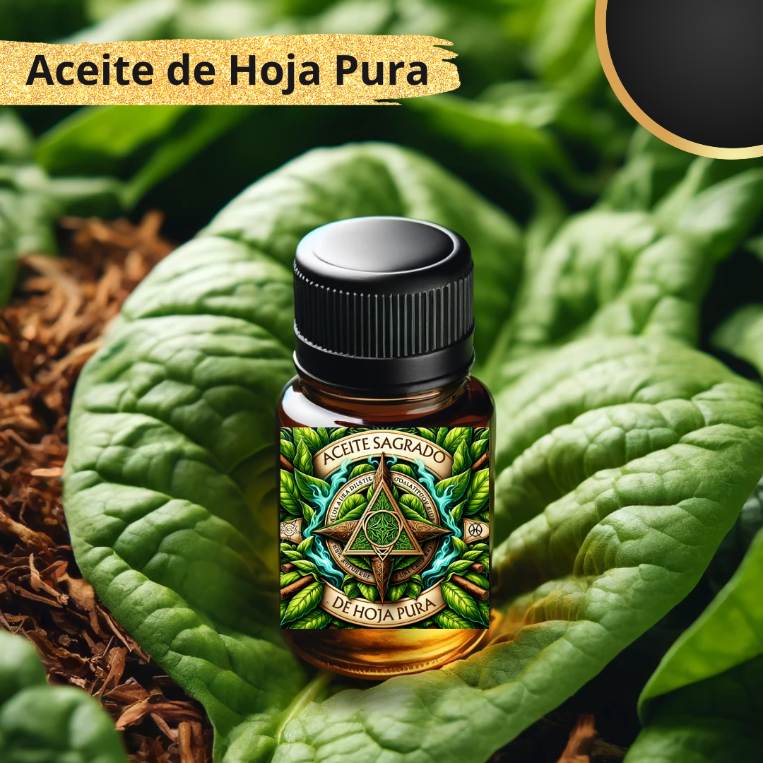 Aceite Sagrado de Hoja Pura Para Protección, Limpieza y Rituales